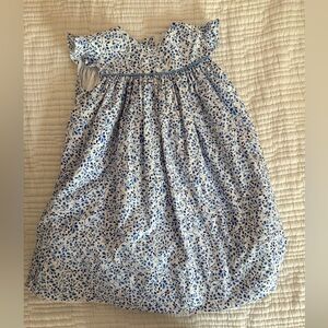 Floral Blue and White Kids Formal Dress